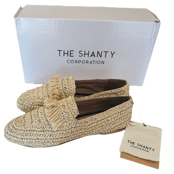 NEW Moroccan Raffia MIAMI LOAFERS SHOES Women's 40, 9 Natural Slip On Moccasin - Picture 5 of 11